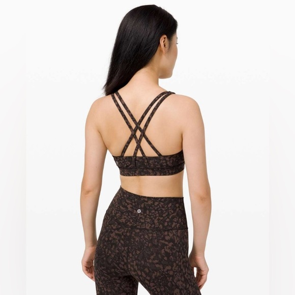 Lululemon Energy Bra Medium Support Wild Thing Camo Brown Earth Multi 6 S - Picture 3 of 10